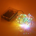 โคมไฟนางฟ้า LED SMD 0603 50 ดวง พร้อมกล่องใส่ถ่าน AA 3 ก้อน, DC 5V, ไฟสีน้ำเงิน 5 เมตร, ไฟหลากสี 5 เมตร, ไฟชมพู 5 เมตร, ไฟเขียว 5 เมตร, ไฟม่วง 5 เมตร, ไฟแดง 5 เมตร, ไฟขาว 5 เมตร, ไฟขาวอุ่น 5 เมตร, ไฟเหลือง 5 เมตร