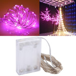 ไฟประดับโคมไฟนางฟ้า 100 LEDs SMD 06033 ใช้ถ่าน AA, DC 5V, ไฟแดง 10m, ไฟขาว 10m, ไฟขาวอุ่น 10m, ไฟเหลือง 10m, ไฟน้ำเงิน 10m, ไฟหลากสี 10m, ไฟชมพู 10m, ไฟเขียว 10m, ไฟม่วง 10m