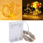 ไฟประดับโคมไฟนางฟ้า 100 LEDs SMD 06033 ใช้ถ่าน AA, DC 5V, ไฟแดง 10m, ไฟขาว 10m, ไฟขาวอุ่น 10m, ไฟเหลือง 10m, ไฟน้ำเงิน 10m, ไฟหลากสี 10m, ไฟชมพู 10m, ไฟเขียว 10m, ไฟม่วง 10m