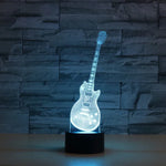 โคมไฟตั้งโต๊ะไฟ LED วิชั่น 3D รูปกีตาร์ สีสันสดใส รุ่นรีโมทคอนโทรล 16 สี รุ่นรีโมทคอนโทรล 16 สี