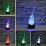 โคมไฟตั้งโต๊ะไฟ LED วิชั่น 3D รูปกีตาร์ สีสันสดใส รุ่นรีโมทคอนโทรล 16 สี รุ่นรีโมทคอนโทรล 16 สี