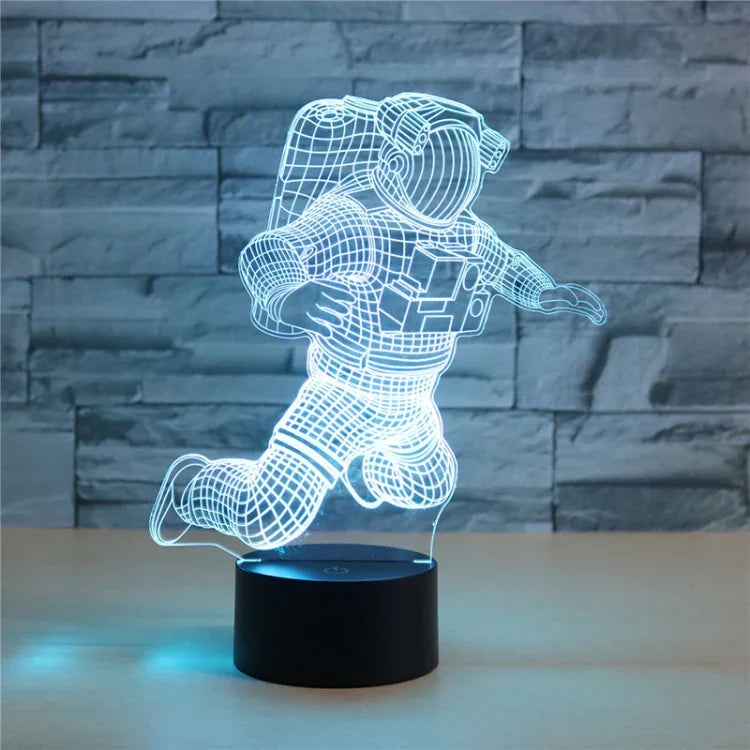 โคมไฟตั้งโต๊ะไฟ LED วิชั่น 3D รูปนักบินอวกาศ สีสันสดใส รุ่นสัมผัสแตก รุ่นสัมผัสแตก