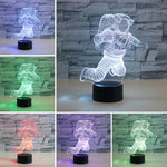 โคมไฟตั้งโต๊ะไฟ LED วิชั่น 3D รูปนักบินอวกาศ สีสันสดใส รุ่นสัมผัสแตก รุ่นสัมผัสแตก