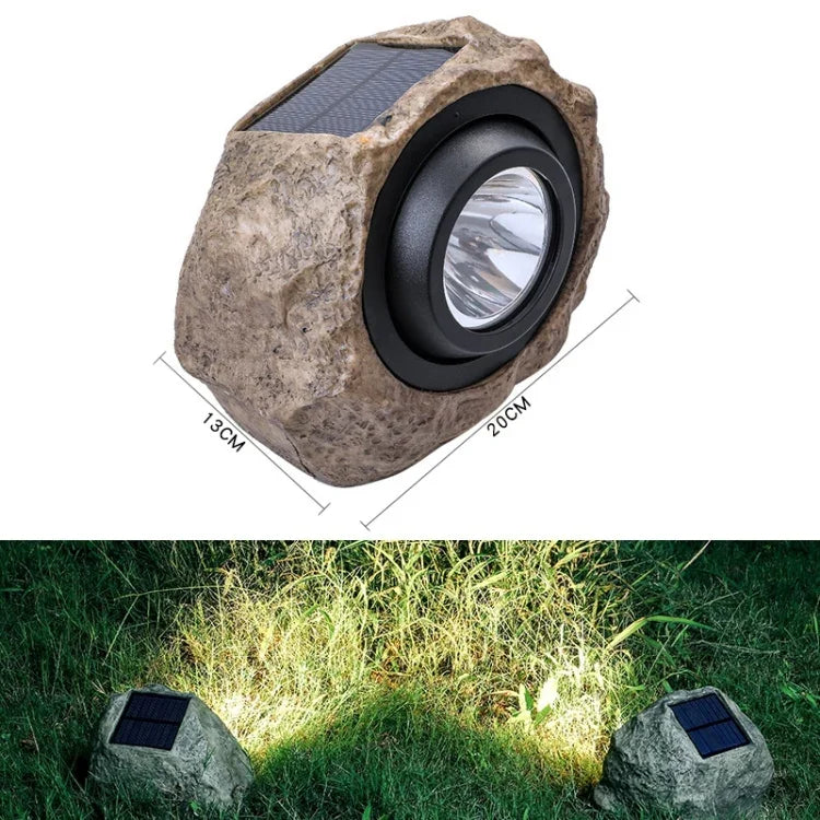 ไฟสปอร์ตไลท์จำลองหินพลังงานแสงอาทิตย์ LED กันน้ำ IP65 สำหรับสวนและสนามหญ้ากลางแจ้ง