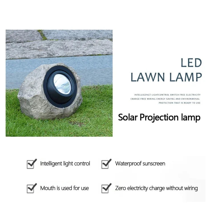 ไฟสปอร์ตไลท์จำลองหินพลังงานแสงอาทิตย์ LED กันน้ำ IP65 สำหรับสวนและสนามหญ้ากลางแจ้ง