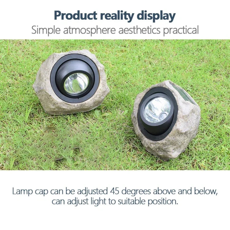 ไฟสปอร์ตไลท์จำลองหินพลังงานแสงอาทิตย์ LED กันน้ำ IP65 สำหรับสวนและสนามหญ้ากลางแจ้ง