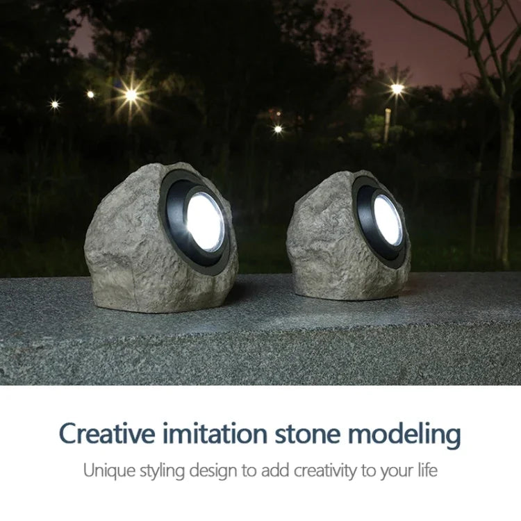 ไฟสปอร์ตไลท์จำลองหินพลังงานแสงอาทิตย์ LED กันน้ำ IP65 สำหรับสวนและสนามหญ้ากลางแจ้ง