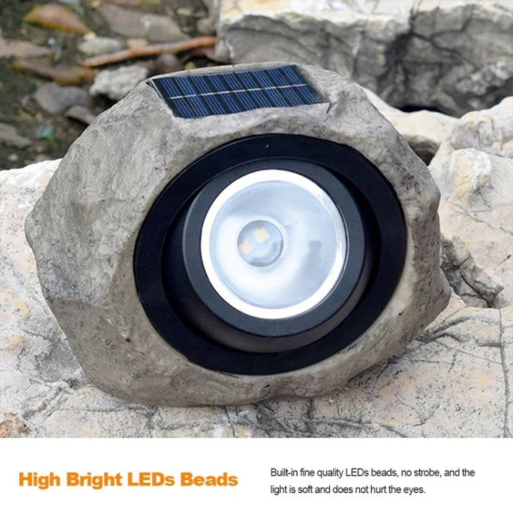 ไฟสปอร์ตไลท์จำลองหินพลังงานแสงอาทิตย์ LED กันน้ำ IP65 สำหรับสวนและสนามหญ้ากลางแจ้ง