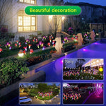โคมไฟสนามจำลองดอกลิลลี่ 4 หัว พลังงานแสงอาทิตย์ LED กันน้ำ IP55 สีขาว