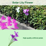 โคมไฟสนามจำลองดอกลิลลี่ 4 หัว พลังงานแสงอาทิตย์ LED กันน้ำ IP55 สีขาว