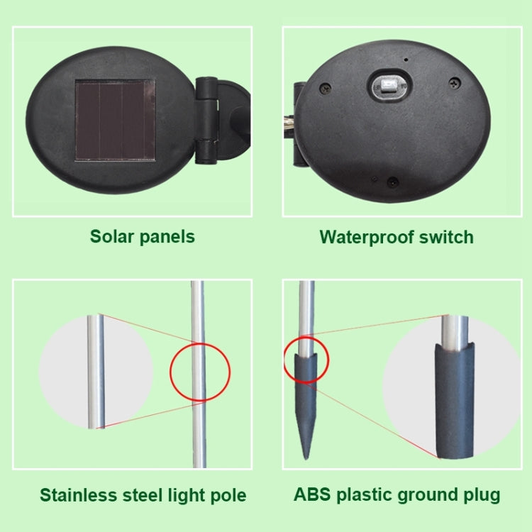 โคมไฟสนามจำลองดอกลิลลี่ 4 หัว พลังงานแสงอาทิตย์ LED กันน้ำ IP55 สีขาว