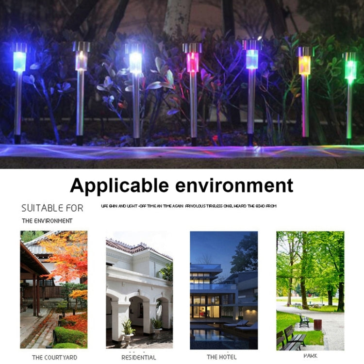 โคมไฟสนามกลางแจ้งพลังงานแสงอาทิตย์ 10 ชิ้น สแตนเลส กันน้ำ IP65 ไฟตกแต่งสวน LED