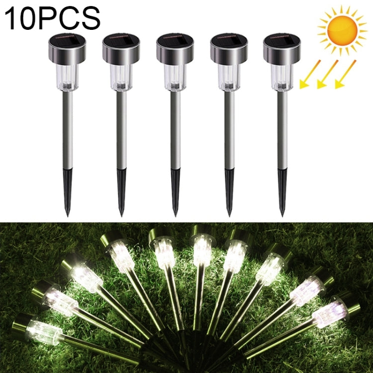 โคมไฟสนามกลางแจ้งพลังงานแสงอาทิตย์ 10 ชิ้น สแตนเลส กันน้ำ IP65 ไฟตกแต่งสวน LED