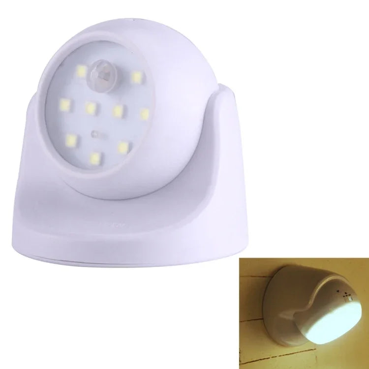 ไฟตู้เสื้อผ้าไร้สาย 9 ดวง LED 240 LM 6000K หมุนได้ 360 องศา เซ็นเซอร์ตรวจจับการเคลื่อนไหว ไฟกลางคืน ไฟผนัง สำหรับห้องนอน ห้องนั่งเล่น ห้องน้ำ ทางเดิน