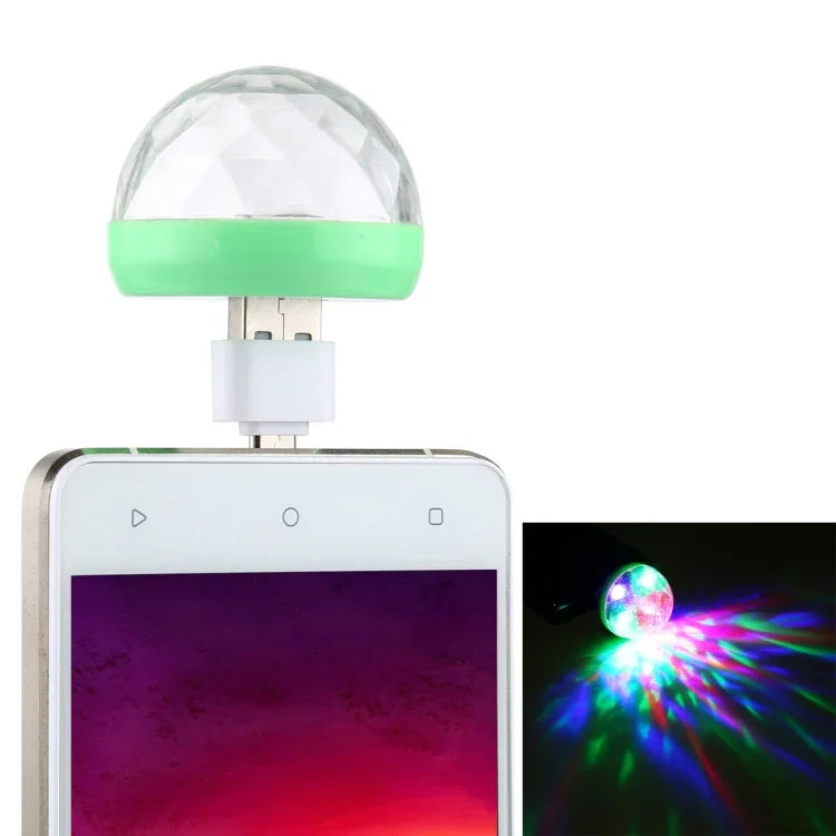 ไฟเวทีคริสตัลบอล LED RGB 4W USB พร้อมอะแดปเตอร์ Micro USB, พร้อมอะแดปเตอร์ Micro USB