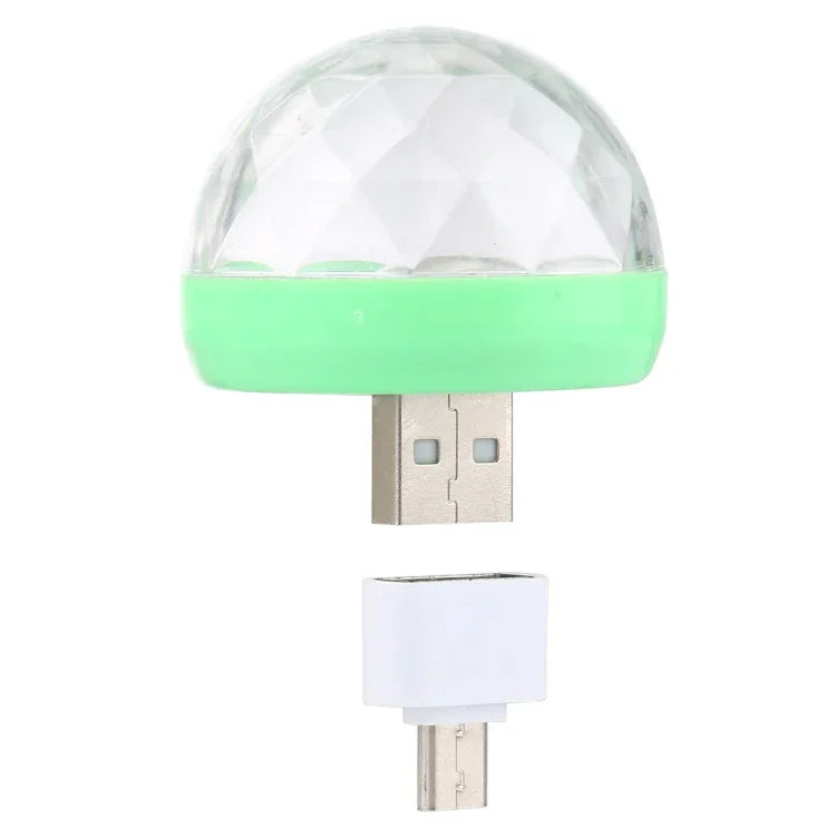 ไฟเวทีคริสตัลบอล LED RGB 4W USB พร้อมอะแดปเตอร์ Micro USB, พร้อมอะแดปเตอร์ Micro USB