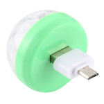 ไฟเวทีคริสตัลบอล LED RGB 4W USB พร้อมอะแดปเตอร์ Micro USB, พร้อมอะแดปเตอร์ Micro USB