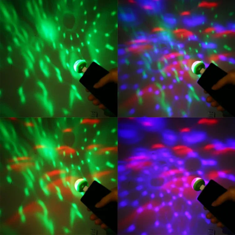 ไฟเวทีคริสตัลบอล LED RGB 4W USB พร้อมอะแดปเตอร์ Micro USB, พร้อมอะแดปเตอร์ Micro USB