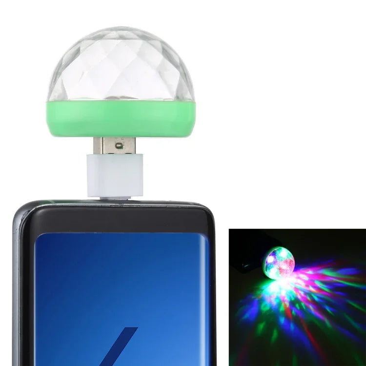 ไฟเวทีคริสตัลบอล LED RGB 4W USB พร้อมอะแดปเตอร์ Type-C