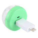 ไฟเวทีคริสตัลบอล LED RGB 4W USB พร้อมอะแดปเตอร์ 8 พิน, พร้อมอะแดปเตอร์ 8 พิน