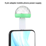 ไฟเวทีคริสตัลบอล LED RGB 4W USB พร้อมอะแดปเตอร์ 8 พิน, พร้อมอะแดปเตอร์ 8 พิน