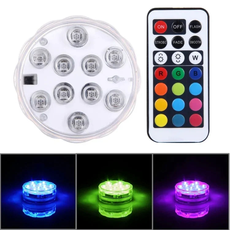 โคมไฟทรงกระบอก 10 ดวง LED ควบคุมด้วยรีโมท ระยะควบคุม (ในพื้นที่เปิด): 24-30 ฟุต, 10 ดวง LED