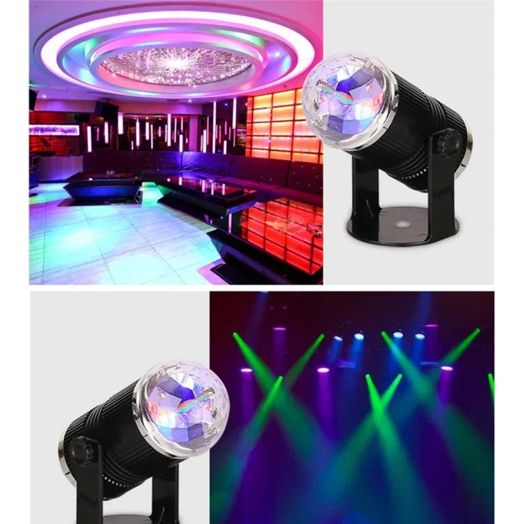 ไฟเวที LED ลูกบอลเวทมนตร์หมุนขนาดเล็ก 3W ปลั๊ก EU