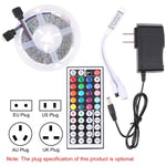 ไฟสายเชือก Bare Board 2835 SMD RGB LED, 60 ดวง LED ต่อเมตร, ความยาว 5 เมตร, 12V 2A 100-240V พร้อมรีโมทคอนโทรล 44 ปุ่ม