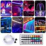 ไฟสายเชือก Bare Board 2835 SMD RGB LED, 60 ดวง LED ต่อเมตร, ความยาว 5 เมตร, 12V 2A 100-240V พร้อมรีโมทคอนโทรล 44 ปุ่ม
