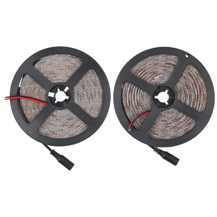 ไฟสายเชือก Bare Board 2835 SMD LED ปรับความสว่างได้ สีขาว/สีขาวอุ่น 2 ชิ้น, 60 ดวง LED ต่อเมตร, ความยาว 5 เมตร, 12V 2A 100-240V