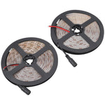 ไฟสายเชือก Bare Board 2835 SMD LED ปรับความสว่างได้ สีขาว/สีขาวอุ่น 2 ชิ้น, 60 ดวง LED ต่อเมตร, ความยาว 5 เมตร, 12V 2A 100-240V