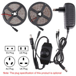 ไฟสายเชือก Bare Board 2835 SMD LED ปรับความสว่างได้ สีขาว/สีขาวอุ่น 2 ชิ้น, 60 ดวง LED ต่อเมตร, ความยาว 5 เมตร, 12V 2A 100-240V