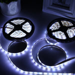 ไฟสายเชือก Bare Board 2835 SMD LED ปรับความสว่างได้ สีขาว/สีขาวอุ่น 2 ชิ้น, 60 ดวง LED ต่อเมตร, ความยาว 5 เมตร, 12V 2A 100-240V