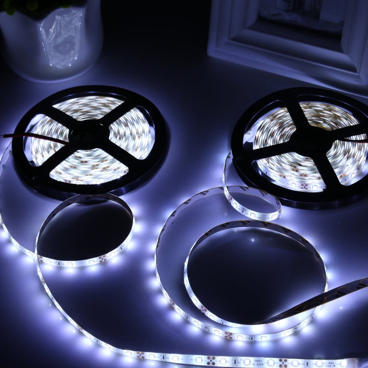 ไฟสายเชือก Bare Board 2835 SMD LED ปรับความสว่างได้ สีขาว/สีขาวอุ่น 2 ชิ้น, 60 ดวง LED ต่อเมตร, ความยาว 5 เมตร, 12V 2A 100-240V