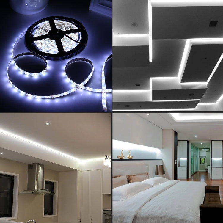 ไฟสายเชือก Bare Board 2835 SMD LED ปรับความสว่างได้ สีขาว/สีขาวอุ่น 2 ชิ้น, 60 ดวง LED ต่อเมตร, ความยาว 5 เมตร, 12V 2A 100-240V