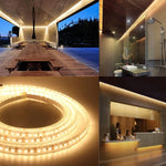 ไฟเชือก LED RGB 5050 SMD แบบบอร์ดเปล่า 2 ชิ้น, 30 LED/เมตร, ความยาว: 5 เมตร, 12V 2A 100-240V, พร้อมรีโมทคอนโทรล 24 ปุ่ม, 5050 SMD RGB LED, 5 เมตร x 2