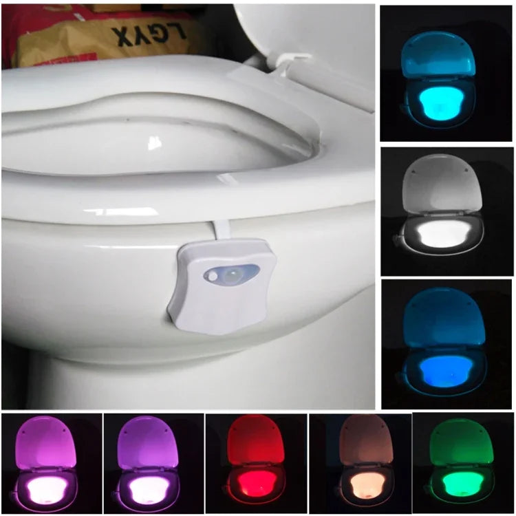 ไฟกลางคืนในร่ม 8 สี ไฟเซนเซอร์ตรวจจับการเคลื่อนไหว LED ฝาครอบที่นั่งโถสุขภัณฑ์ โคมไฟชาม LED1660, LED1660US
