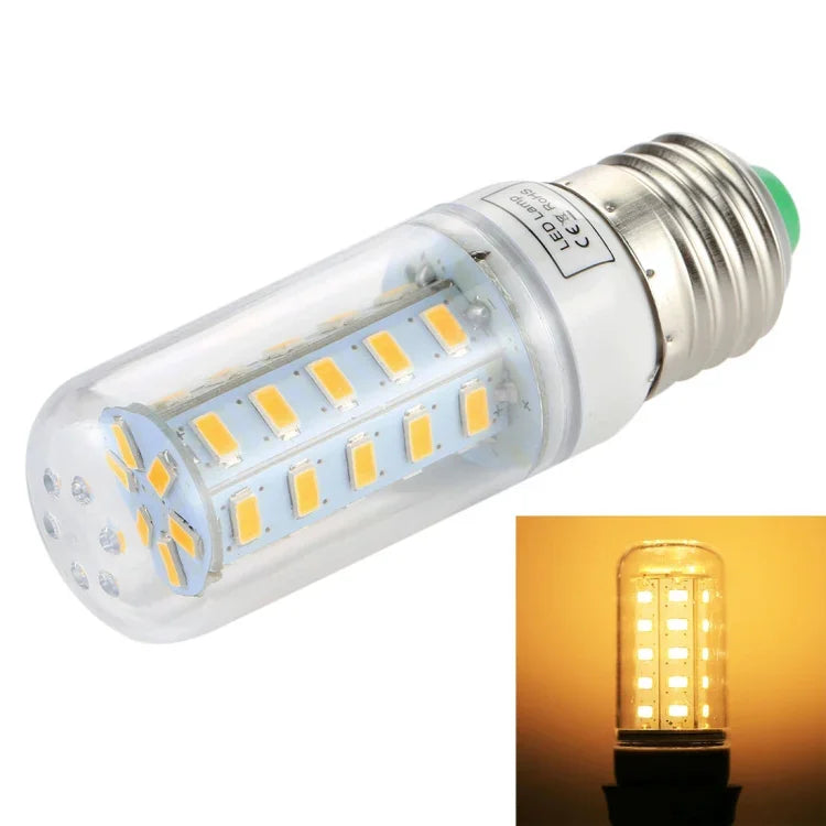 หลอดไฟประหยัดพลังงาน SMD 5730, DC 12-30V, E27 36 หลอด LED แสงขาว, E27 36 หลอด LED แสงวอร์มไวท์