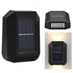 โคมไฟผนังพลังงานแสงอาทิตย์ 6 ดวง LED สำหรับตกแต่งสวนภายนอก พร้อมไฟขึ้นลง
