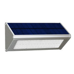 ไฟผนังสามเหลี่ยมประหยัดพลังงาน 800 LM 48 ดวง LED SMD 2835 พร้อมเซนเซอร์ แผงโซลาร์เซลล์ และสวิตช์ซ่อนสำหรับสวน/ลานบ้าน/แคมป์ปิ้ง (สีเงิน)