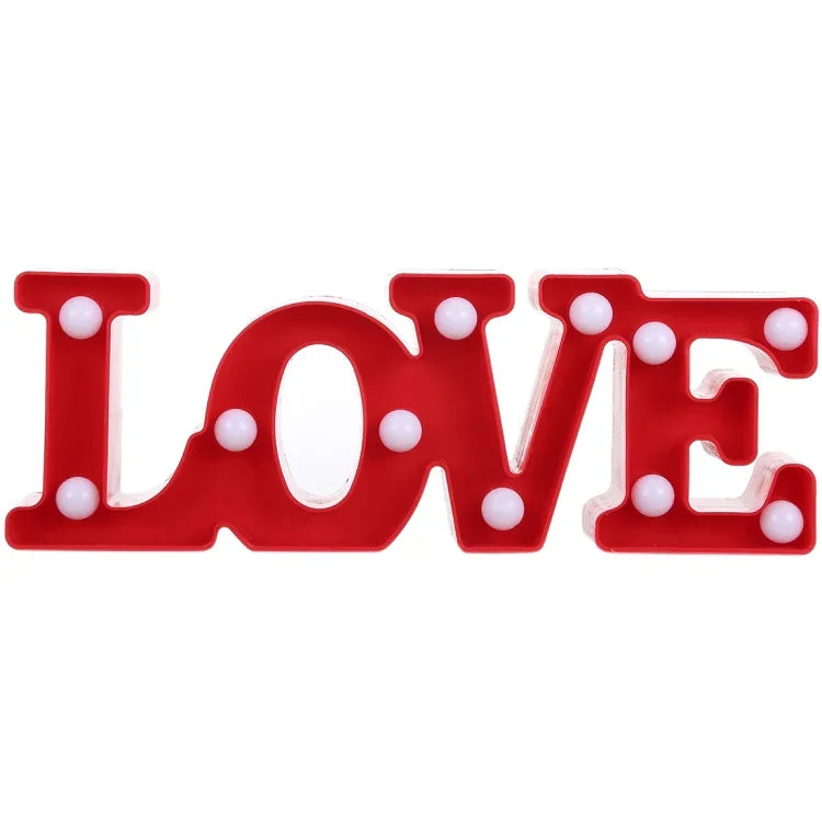 โคมไฟงานปาร์ตี้และเทศกาล ใช้ถ่าน AA 2 ก้อน รูปแบบ LOVE สีแดง และ LOVE สีขาว