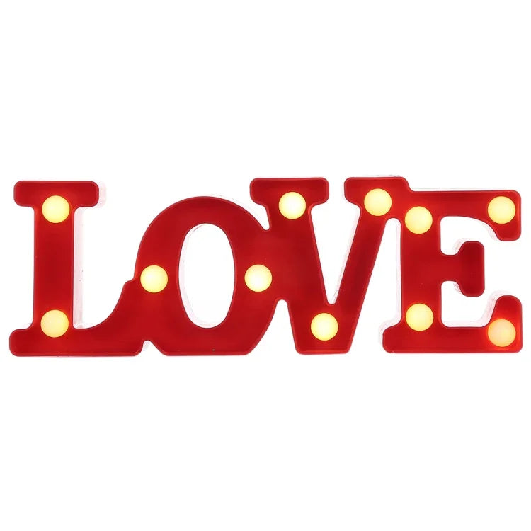 โคมไฟงานปาร์ตี้และเทศกาล ใช้ถ่าน AA 2 ก้อน รูปแบบ LOVE สีแดง และ LOVE สีขาว