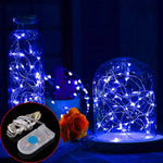 ไฟ LED 20 ดวง SMD 0603 กันน้ำ IP65 ใช้ถ่านกระดุม CR2032, ไฟสีน้ำเงิน 2 เมตร, ไฟสีเขียว 2 เมตร, ไฟสีแดง 2 เมตร