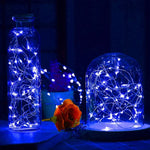 ไฟ LED 20 ดวง SMD 0603 กันน้ำ IP65 ใช้ถ่านกระดุม CR2032, ไฟสีน้ำเงิน 2 เมตร, ไฟสีเขียว 2 เมตร, ไฟสีแดง 2 เมตร