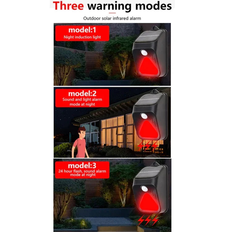 Solar Burglar Alarm Light Remote Control Human Body Induction Alarm