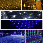 ไฟสายตาข่าย 200 หลอด LED พร้อมข้อต่อปลายสายและตัวควบคุมมัลติฟังก์ชัน แสงวอร์มไวท์ ปลั๊ก EU, แสงน้ำเงิน ปลั๊ก EU, แสงสีสันสดใส ปลั๊ก EU, แสงม่วง ปลั๊ก EU, แสงขาว ปลั๊ก EU