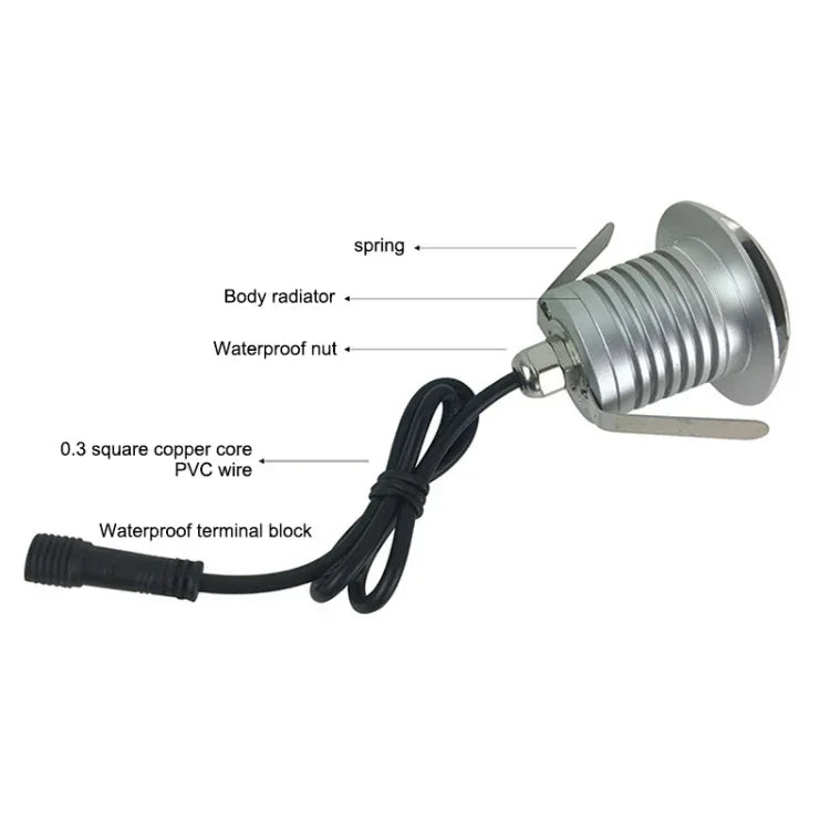 โคมไฟฝัง LED 3W แบบโพลาไรซ์ กันน้ำ IP67 โคมเปลือกเต่า สำหรับสวนและสนามหญ้าภายนอก แสงอบอุ่น 3000K Q1 แสงทางเดียว แสงอบอุ่น 3000K Q1