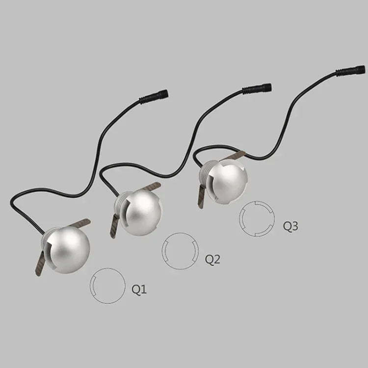 โคมไฟฝัง LED 3W แบบโพลาไรซ์ กันน้ำ IP67 โคมเปลือกเต่า สำหรับสวนและสนามหญ้าภายนอก แสงอบอุ่น 3000K Q3 แสงสามทาง แสงอบอุ่น 3000K Q3