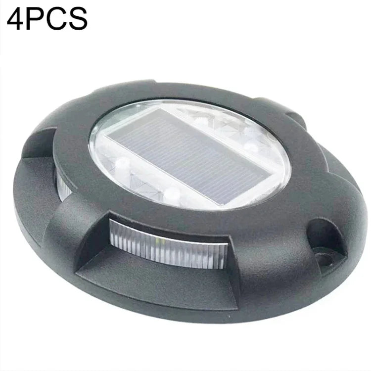 โคมไฟฝังพื้นพลังงานแสงอาทิตย์ LED IP68 กันน้ำ 4 ชิ้น สำหรับสวนและสนามหญ้าภายนอก