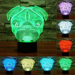 โคมไฟตั้งโต๊ะสามมิติสร้างสรรค์เปลี่ยนสีได้ 7 สี รูปสุนัข
